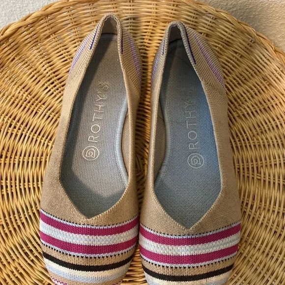 Rare Rothy’s merino wool camel ribbon stripe size 8 - Picture 4 of 8